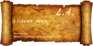 Lichner Anna névjegykártya